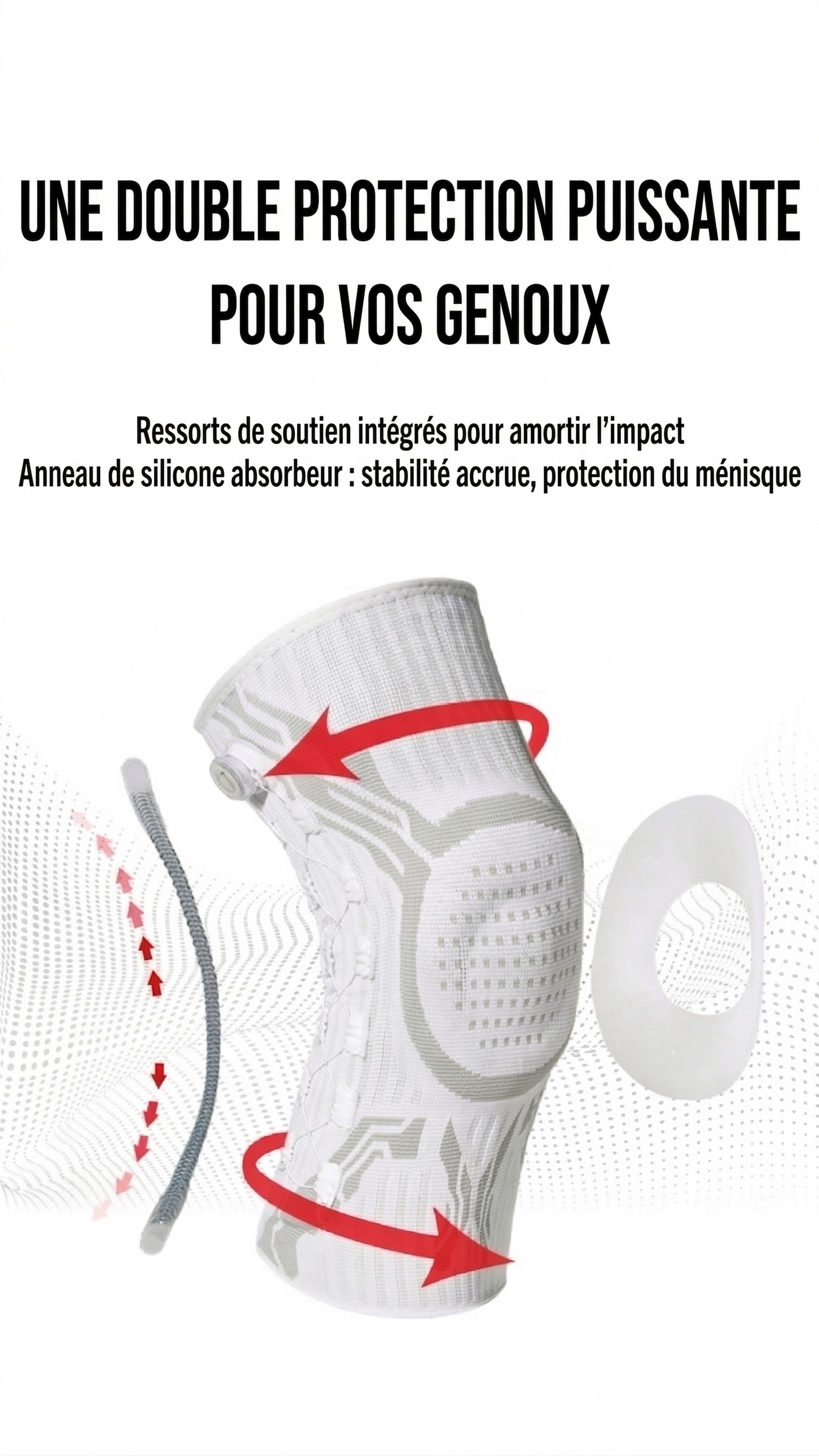 Genouillère de Compression Élastique – Prévention des Blessures et Soulagement des Douleurs (Running, Padel, Fitness)