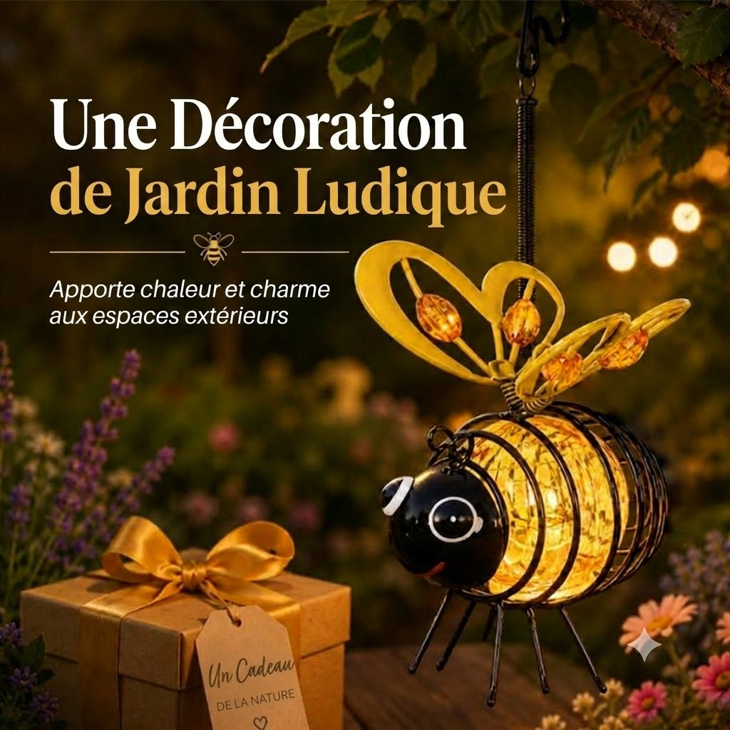 Lanterne Solaire Suspendue avec Abeilles – Éclairage Décoratif de Jardin