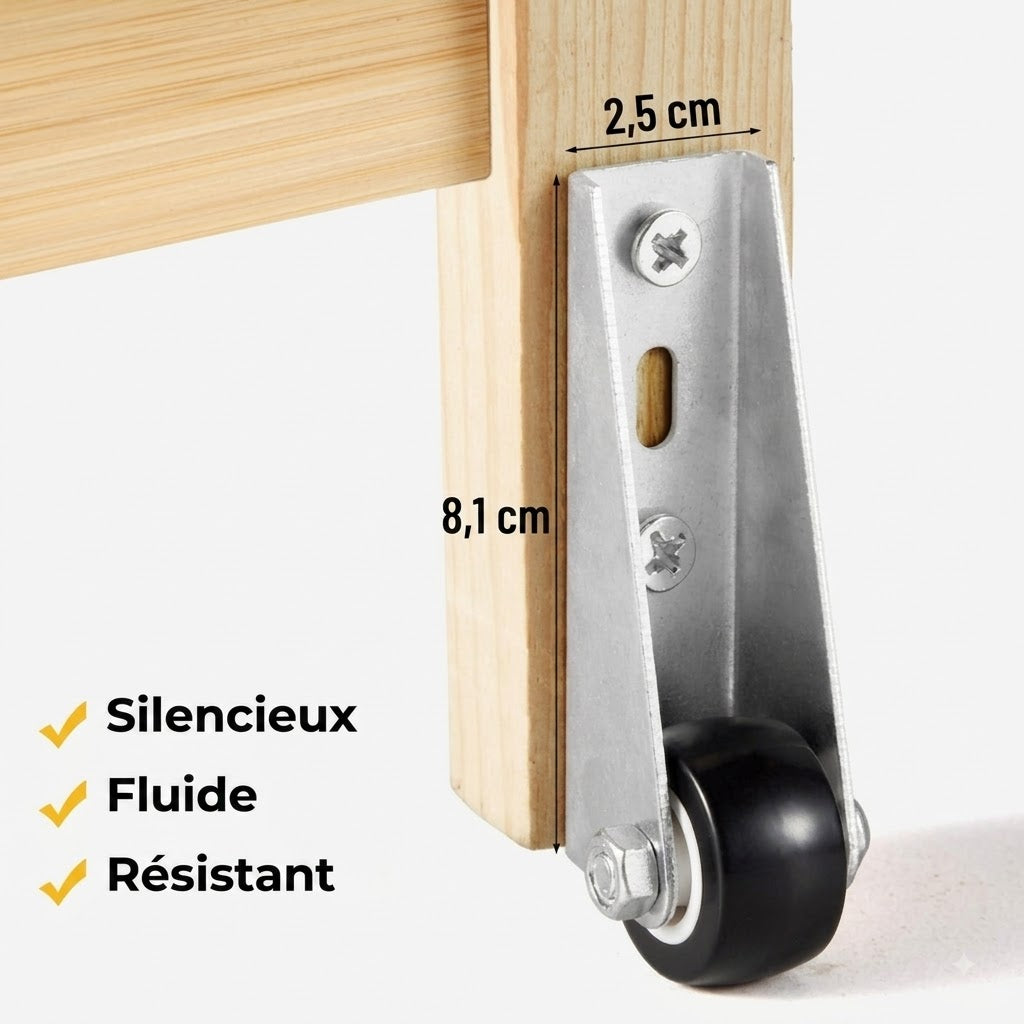 SilkEase™ Roulettes de Porte Coulissante & Meuble (Lot de 2) | Ultra-Silencieuses & Fluides