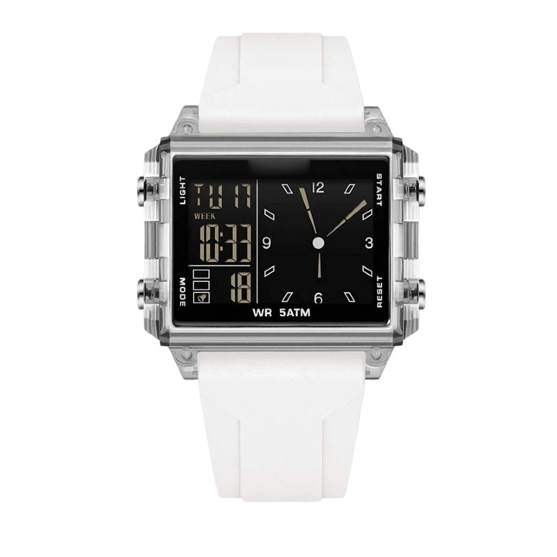 SilkEase™ Montre Digitale Transparente | Étanche 50M & Double Affichage Lumineux