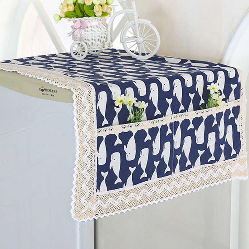Dernier Jour de Promo ! 💖✨ Housse Anti-Poussière en Lin pour Réfrigérateur (avec Poches de Rangement)