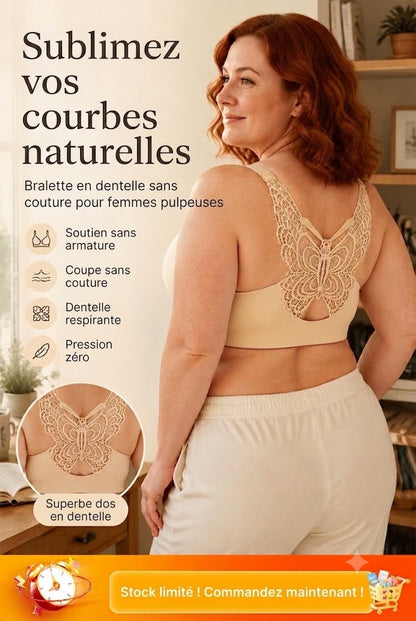 Soutien-Gorge Sans Armature avec Broderie Papillon – 1 ACHETÉ = 1 OFFERT (Pack de 2)