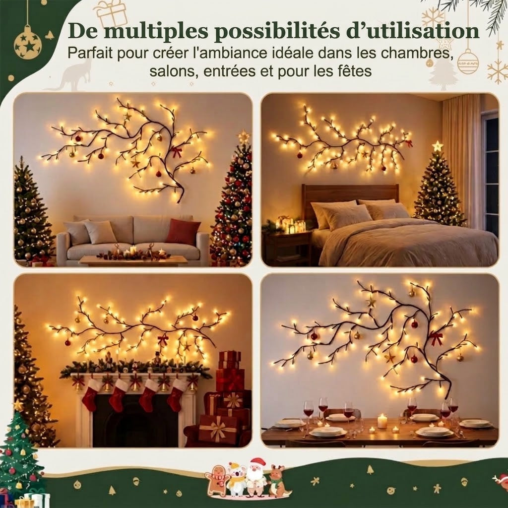 VaraLiving™ Guirlande LED Branches de Saule (Blanc Chaud, 8 Modes)
