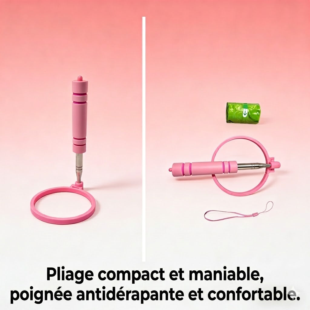 Ramasse-Crottes Télescopique & Portable – Pour des Balades Propres et Faciles
