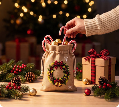 VaraLiving™ Sac Cadeau de Noël à Cordon Éco-Responsable