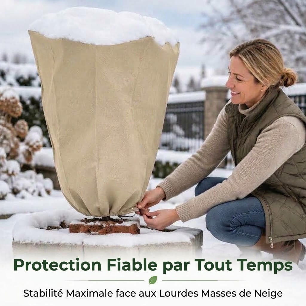 Housse d'hivernage pour plantes OmniLiving™ | Tissu non-tissé résistant avec cordon de serrage