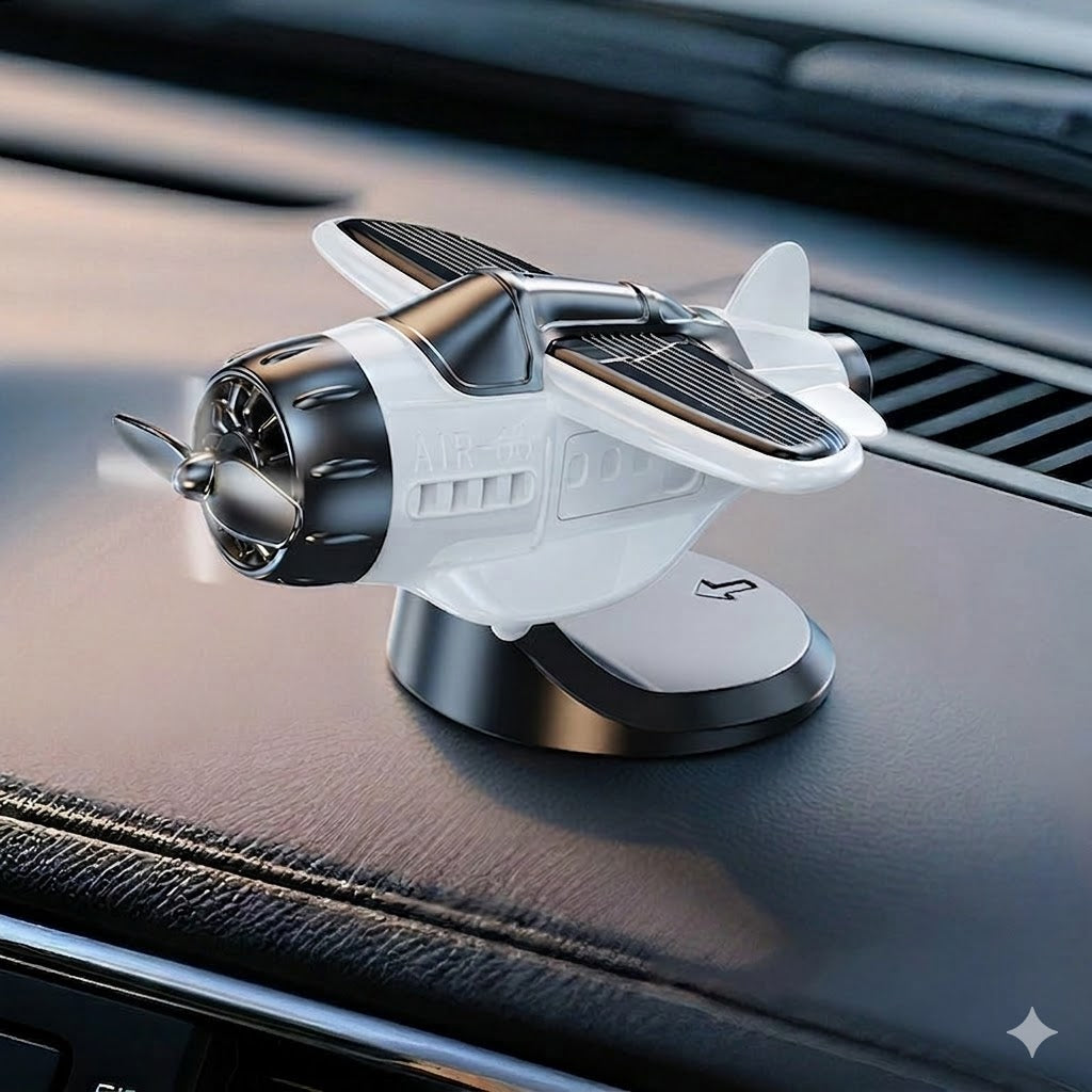 Avion Solaire Rotatif – Déco de Voiture
