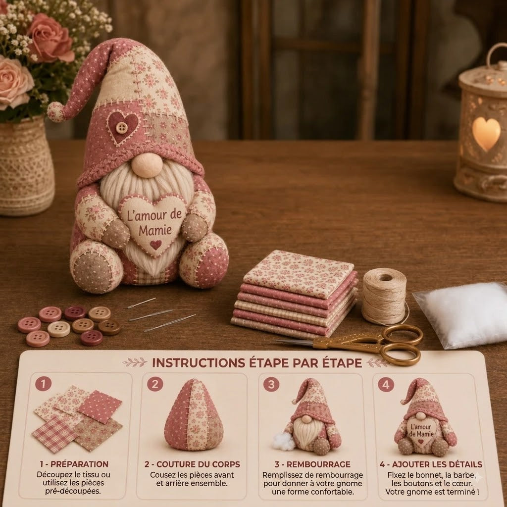 SilkEase™ Kit de Couture DIY Lutin de Noël | Création Facile pour Débutants & Enfants