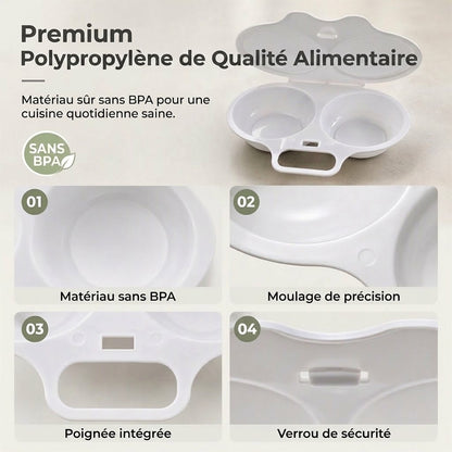 Cuiseur à œufs pour micro-ondes intelligent avec couvercle OmniLiving™