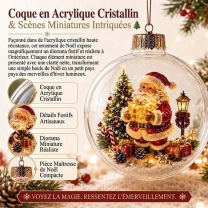 Décoration diorama de Noël lumineux OmniLiving™ | Monde d'hiver miniature avec éclairage LED