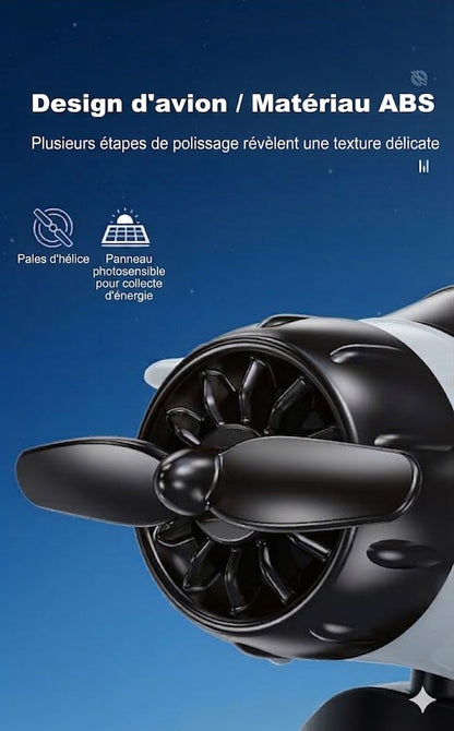 Avion Solaire Rotatif – Déco de Voiture