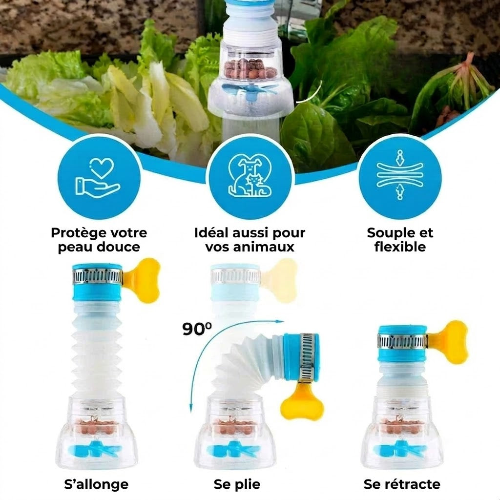 Extension de Robinet Haute Pression avec Hélice & Filtre – Économiseur d'Eau Universel