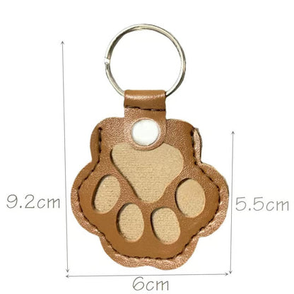 Porte-clés Souvenir Personnalisé en Cuir Véritable – "Toujours avec toi" (Chien & Chat) – [1 ACHETÉ = 1 OFFERT]