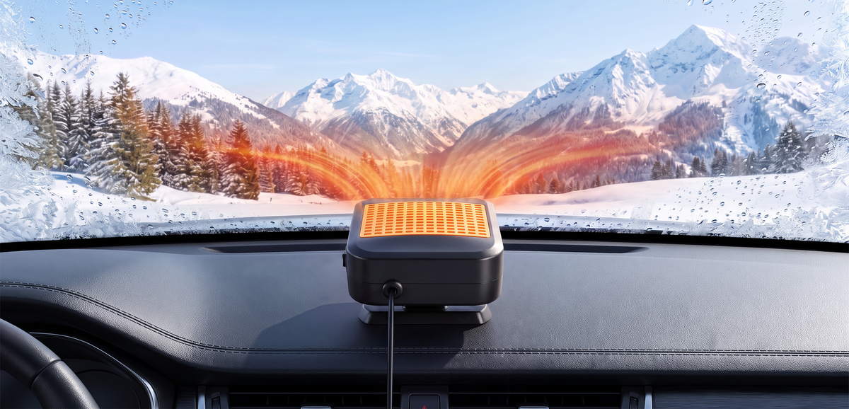 VaraTech™ Chauffage & Désembueur de Voiture Puissant 12V | Dégivreur Rapide pour Pare-Brise