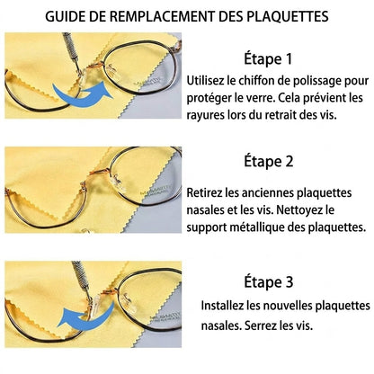 SilkEase™ Kit de Réparation pour Lunettes avec Plaquettes de Nez