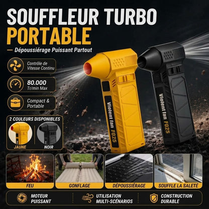 Souffleur turbo portable portatif FISHING™ | Souffleur d'air puissant pour le nettoyage et le séchage de voiture