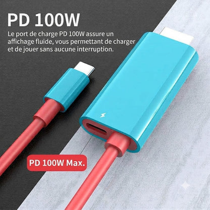 Câble USB-C vers HDMI avec recharge VoltLink™ - Pour Switch, smartphones et tablettes