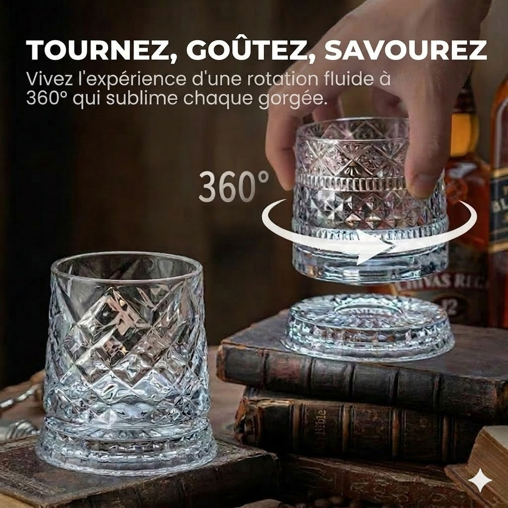Verre à Whisky Pivotant 360° – Détente Anti-stress & Expérience Aromatique Sublimée