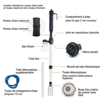 Nettoyeur de gravier électrique pour aquarium