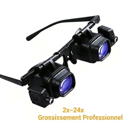 Lunettes Loupes de Précision avec Éclairage LED – Mains Libres (Lentilles Interchangeables)