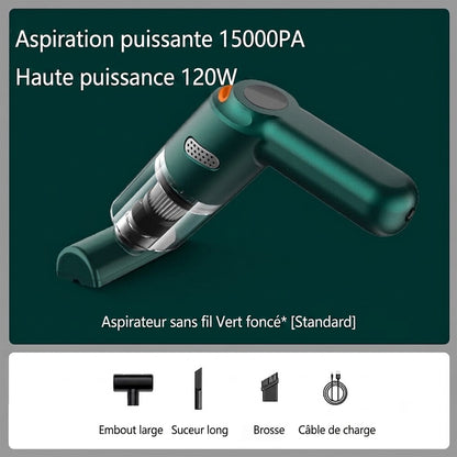 Aspirateur de Voiture Sans Fil Puissant – Compact & Haute Puissance d'Aspiration