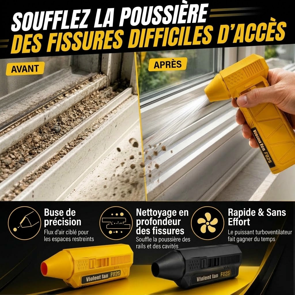 Souffleur turbo portable portatif FISHING™ | Souffleur d'air puissant pour le nettoyage et le séchage de voiture