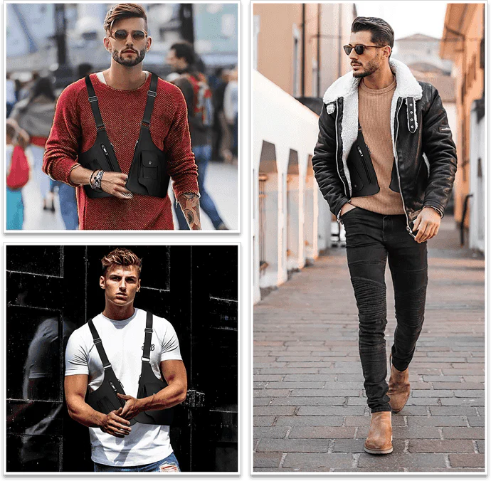 Sacoche d'Aisselle Antivol pour Homme et Femme – Sac d'Épaule Discret pour Téléphone, Portefeuille et Clés