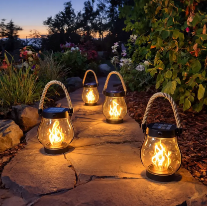 Lanterne à flamme éternelle OmniLiving™ | Effet de feu LED réaliste et lumière chaleureuse