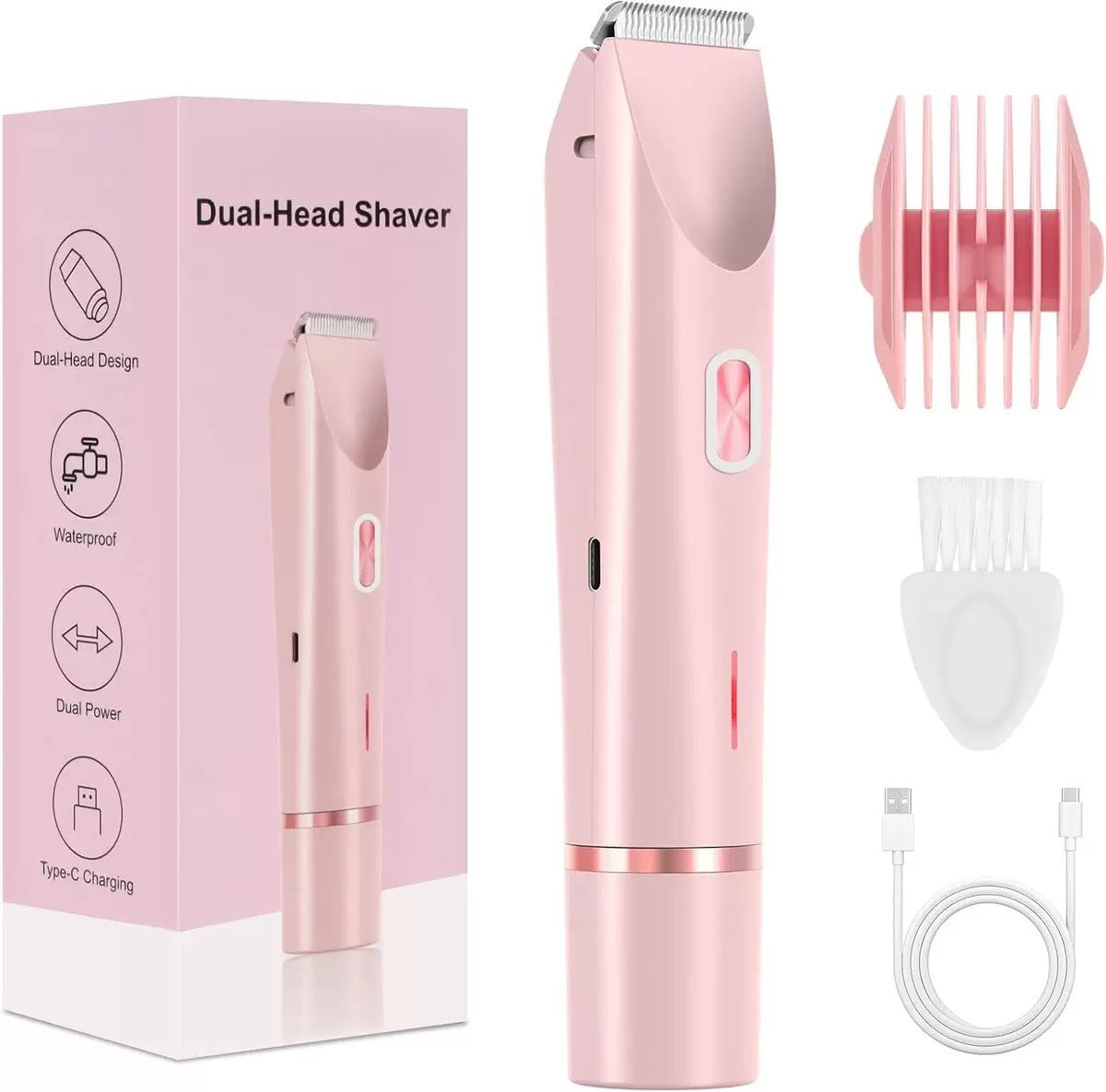 Rasoir Électrique 2-en-1 pour Femmes – Étanche & Doux pour la Peau
