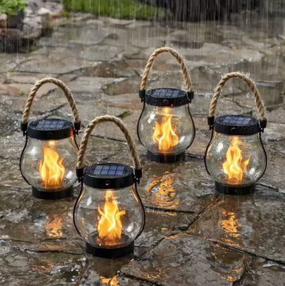Lanterne à flamme éternelle OmniLiving™ | Effet de feu LED réaliste et lumière chaleureuse