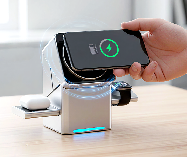 Support de charge sans fil magnétique 3-en-1 NovaPulse™ (charge rapide)