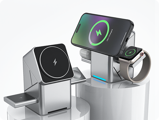 Support de charge sans fil magnétique 3-en-1 NovaPulse™ (charge rapide)