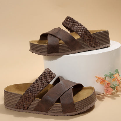 Sandales Compensées à Double Bride – Semelle Plateforme