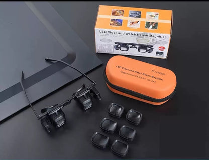 Lunettes Loupes de Précision avec Éclairage LED – Mains Libres (Lentilles Interchangeables)