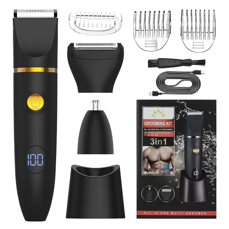Tondeuse Corps Électrique 3-en-1 – Rasage Doux & Efficace