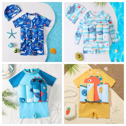 Maillot de Bain Flottant 3-en-1 pour Enfant – Protection Solaire Anti-UV UPF 50+