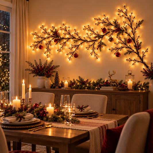 VaraLiving™ Guirlande LED Branches de Saule (Blanc Chaud, 8 Modes)