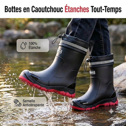 Bottes en caoutchouc imperméables mi-hautes unisexes ApexPower™ – Antidérapantes