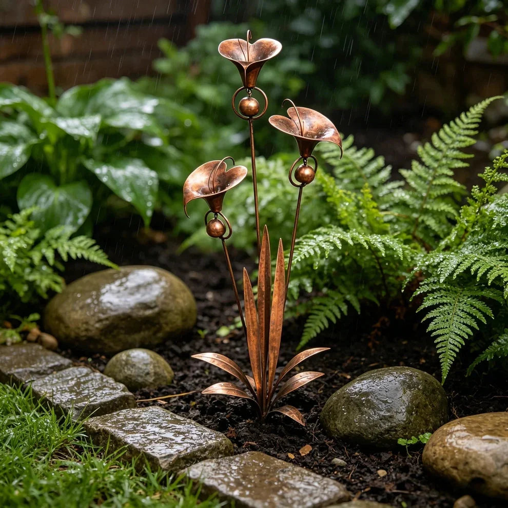 OmniLiving™ Carillon Éolien en Métal Fleur d'Arum | Décoration Jardin & Balcon