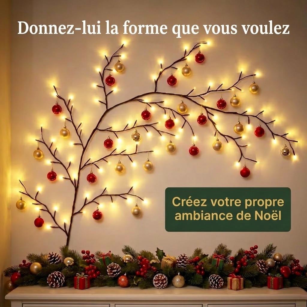 VaraLiving™ Guirlande LED Branches de Saule (Blanc Chaud, 8 Modes)