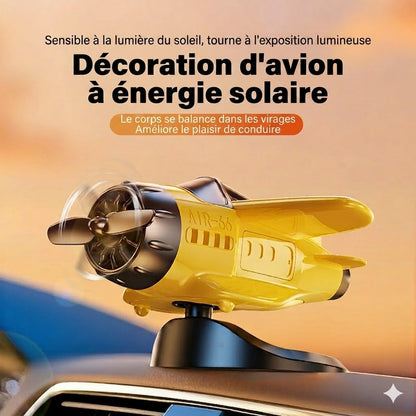 Avion Solaire Rotatif – Déco de Voiture