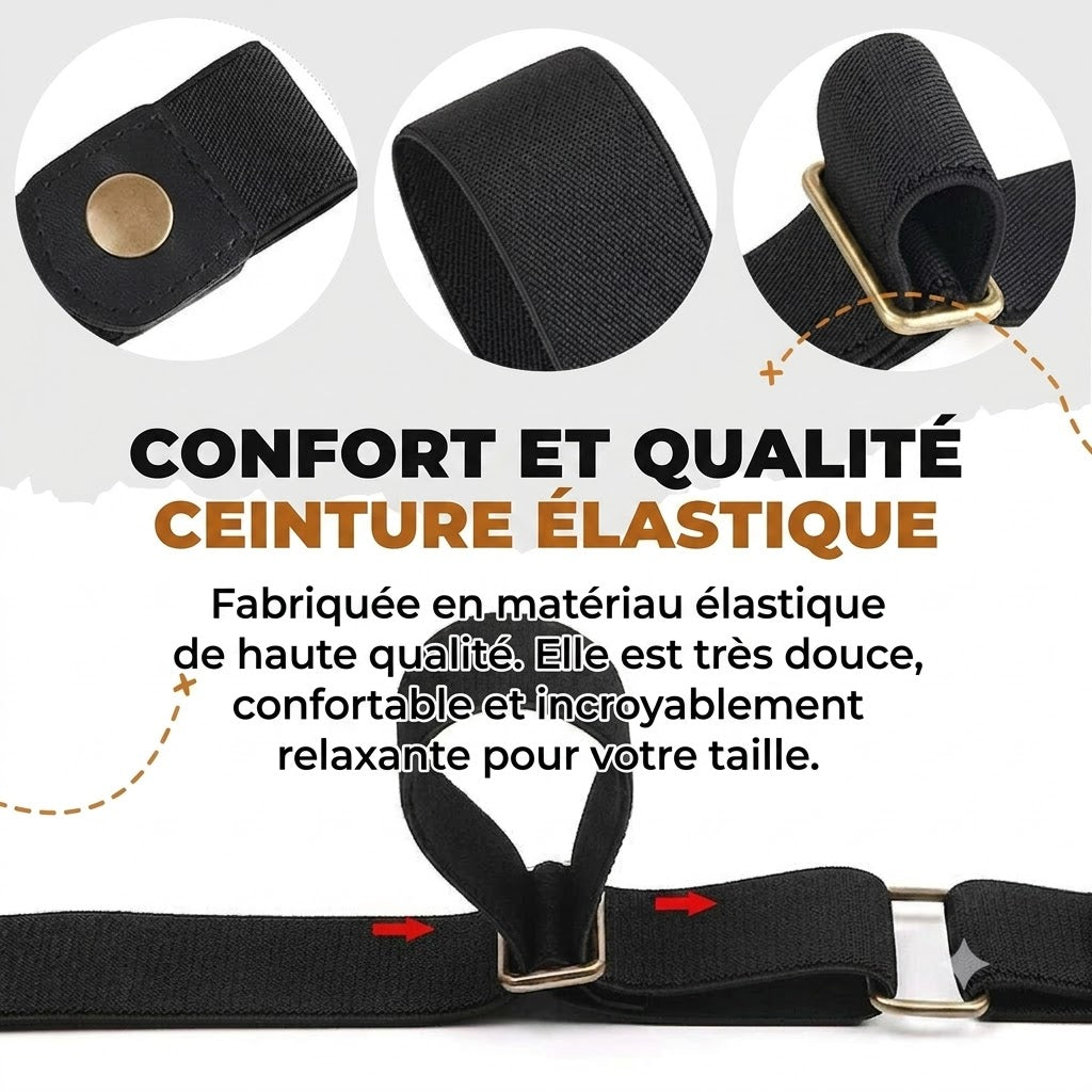 [ACHETEZ 1, OBTENEZ-EN 1 GRATUIT] Ceinture élastique invisible sans boucle GlideFlex™ | Ceinture confortable sans boucle