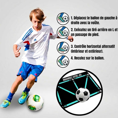 Tapis d'entraînement de football antidérapant NovaPulse™ (tapis d'agilité silencieux)