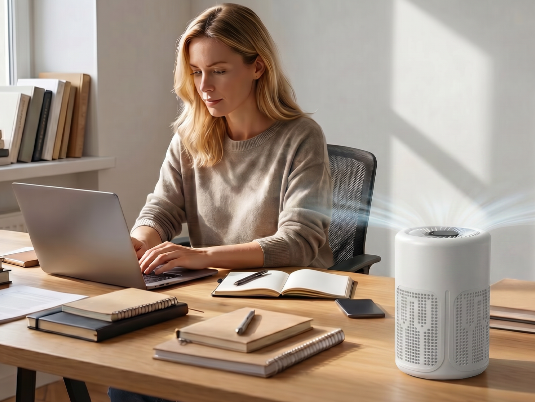 Purificateur d'Air Haute Efficacité pour la Maison – Filtre & Tablette Parfumée Inclus