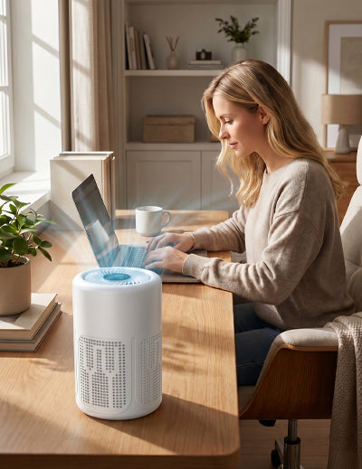 Purificateur d'Air Haute Efficacité pour la Maison – Filtre & Tablette Parfumée Inclus