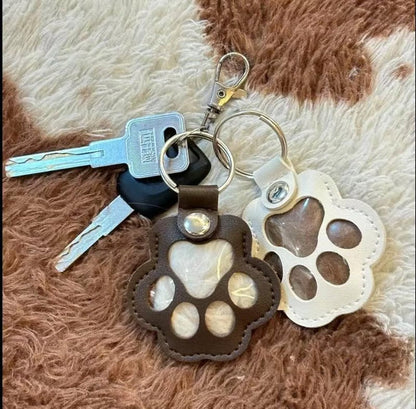 Porte-clés Souvenir Personnalisé en Cuir Véritable – "Toujours avec toi" (Chien & Chat) – [1 ACHETÉ = 1 OFFERT]