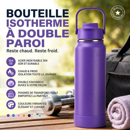 Gourde Isotherme en Acier Inoxydable Premium – Bouteille Thermos Sans BPA