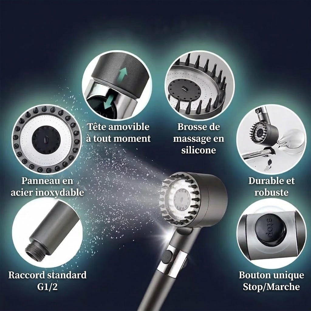 Pommeau de Douche Filtrant ProShield™ + 5 Cartouches