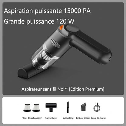Aspirateur de Voiture Sans Fil Puissant – Compact & Haute Puissance d'Aspiration