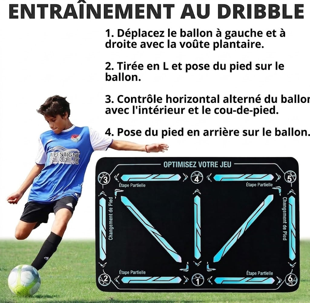 Tapis d'entraînement de football antidérapant NovaPulse™ (tapis d'agilité silencieux)